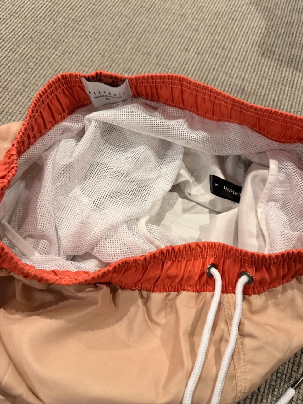 AllFenix Tan Orange Swim Shorts Drawstring Austrilian Made Boys XL